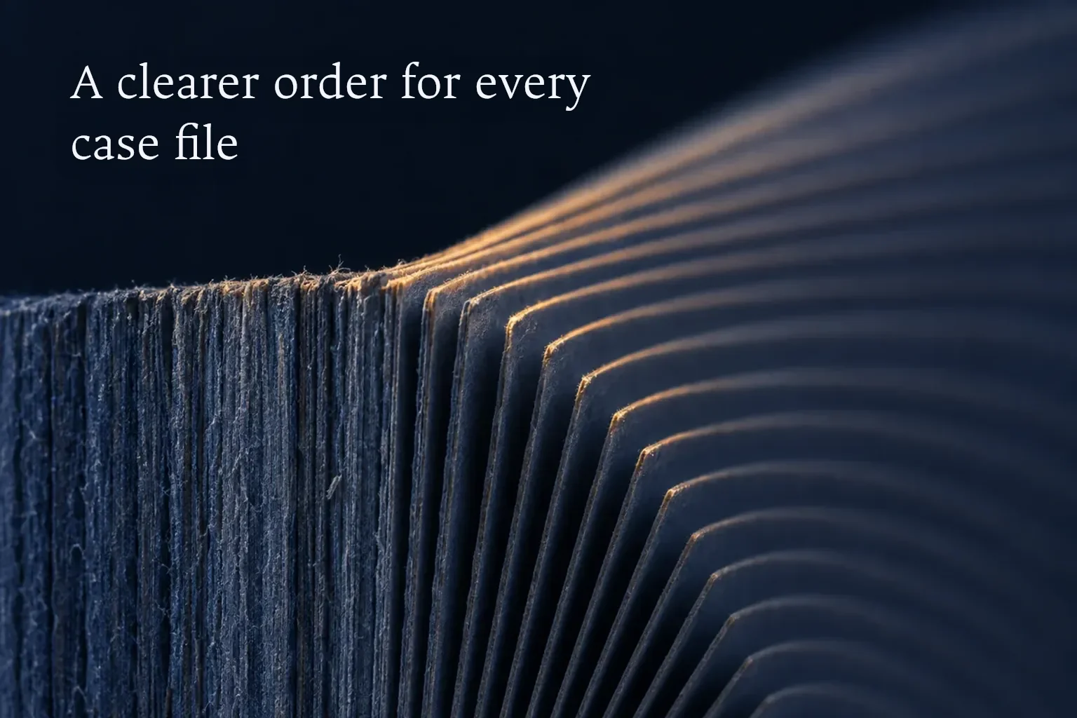 A case file begins with its documents in order