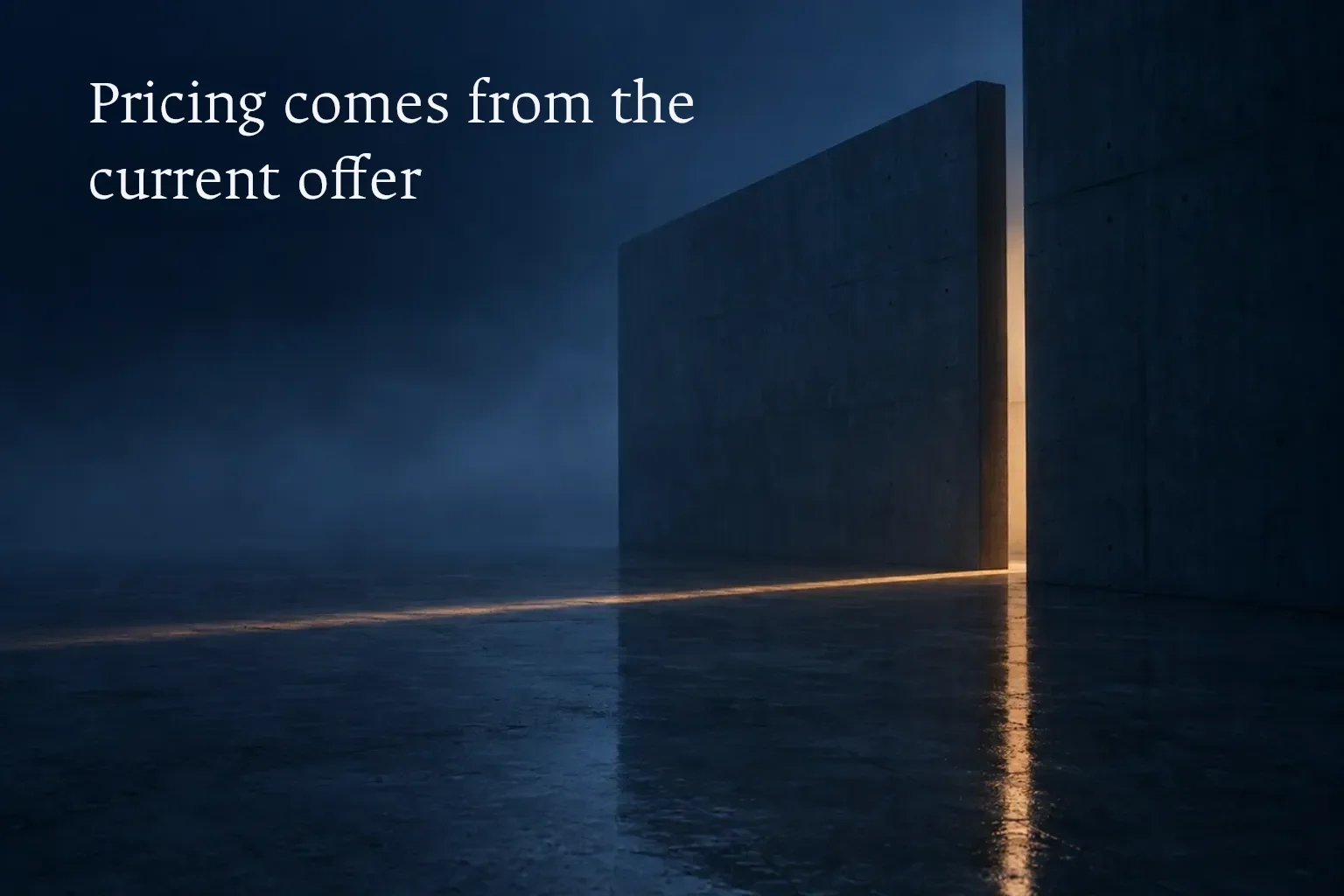 Pricing comes from the current offer