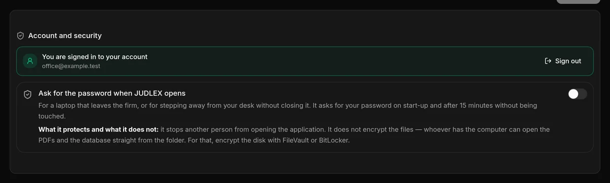 The Account and security card