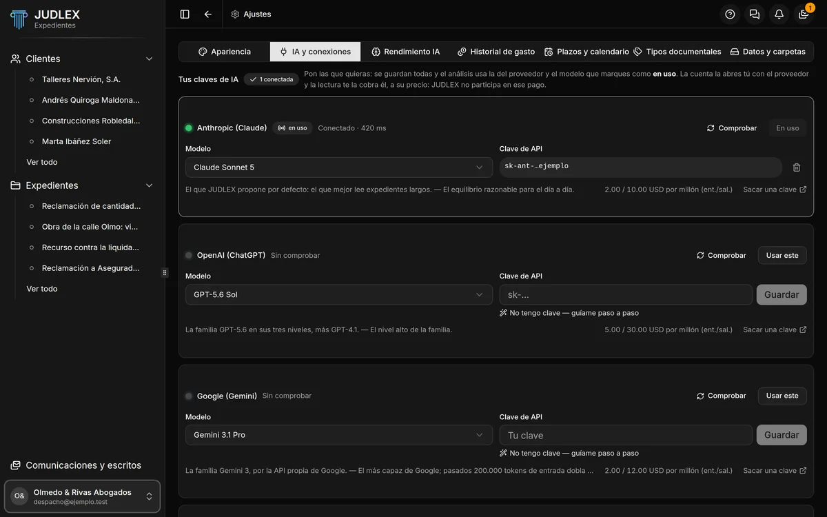 La pantalla IA y conexiones