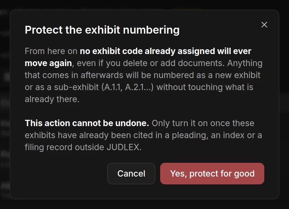The warning for protecting the numbering