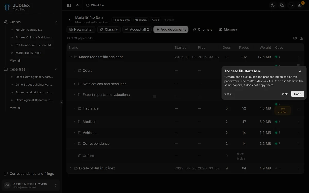 The guide points to the matter's menu