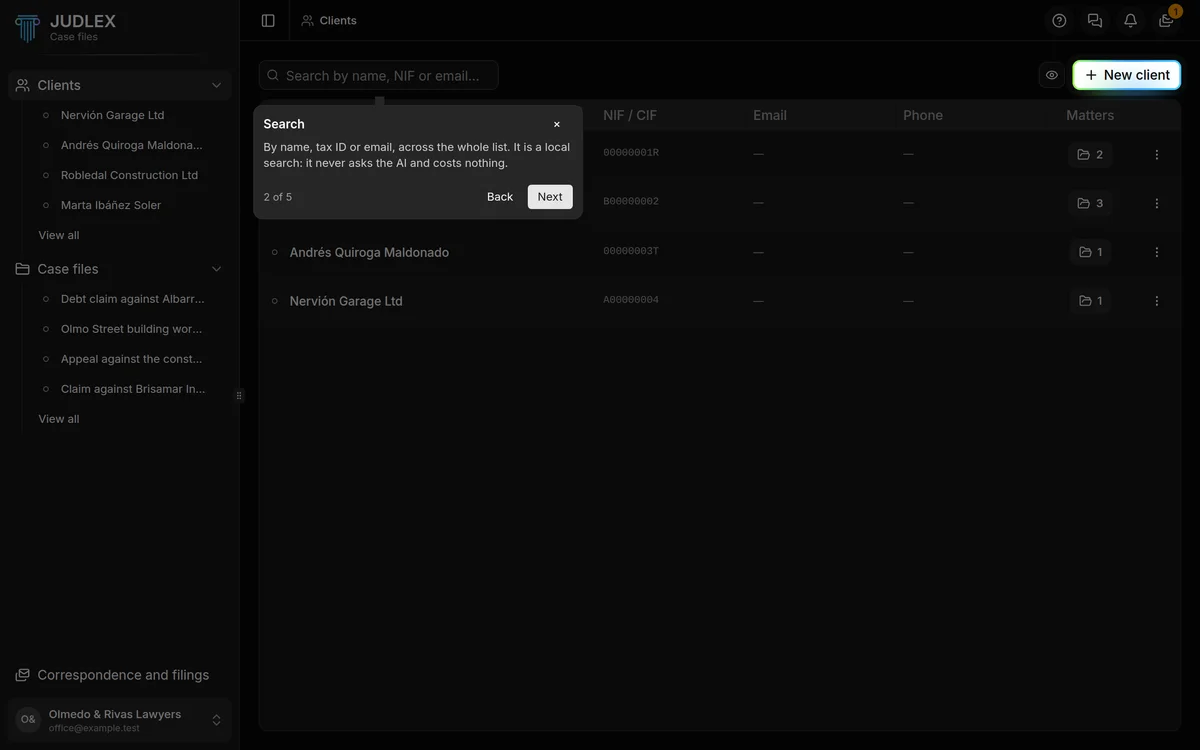 The guide points to the search box