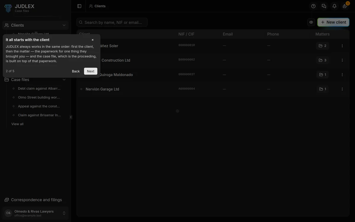 The second step points to Clients in the sidebar